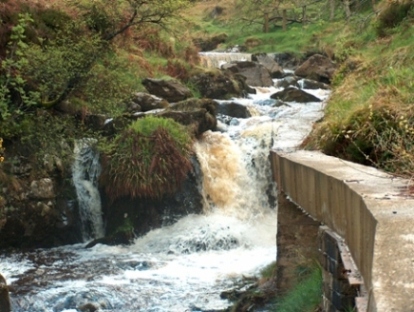 The Hatchery inlet pipe which runs alongside the Whitewater River
